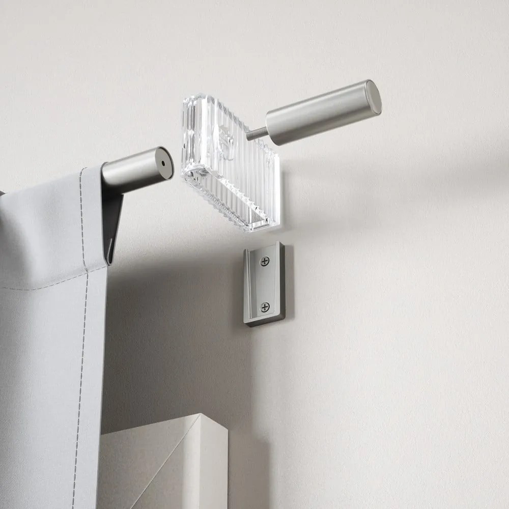 Oceľová roztiahnuteľná garniža v matne striebornej farbe 107 - 305 cm Flute – Umbra