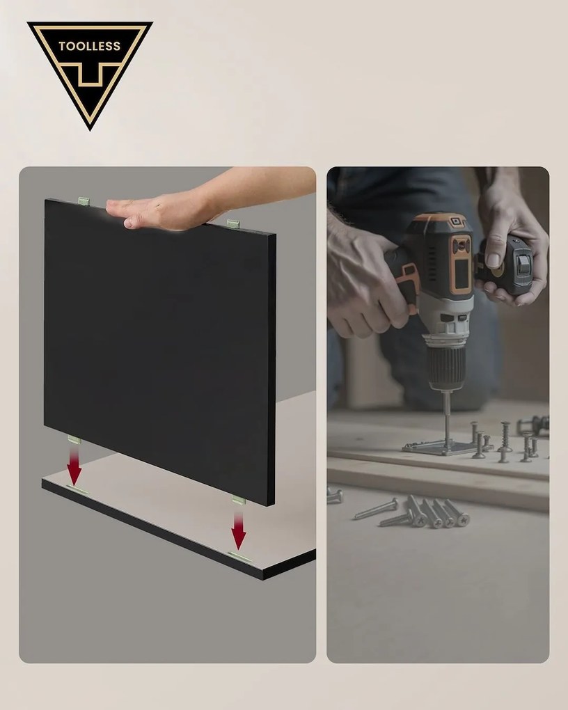 Noční stolek Inner černý/cappuccino