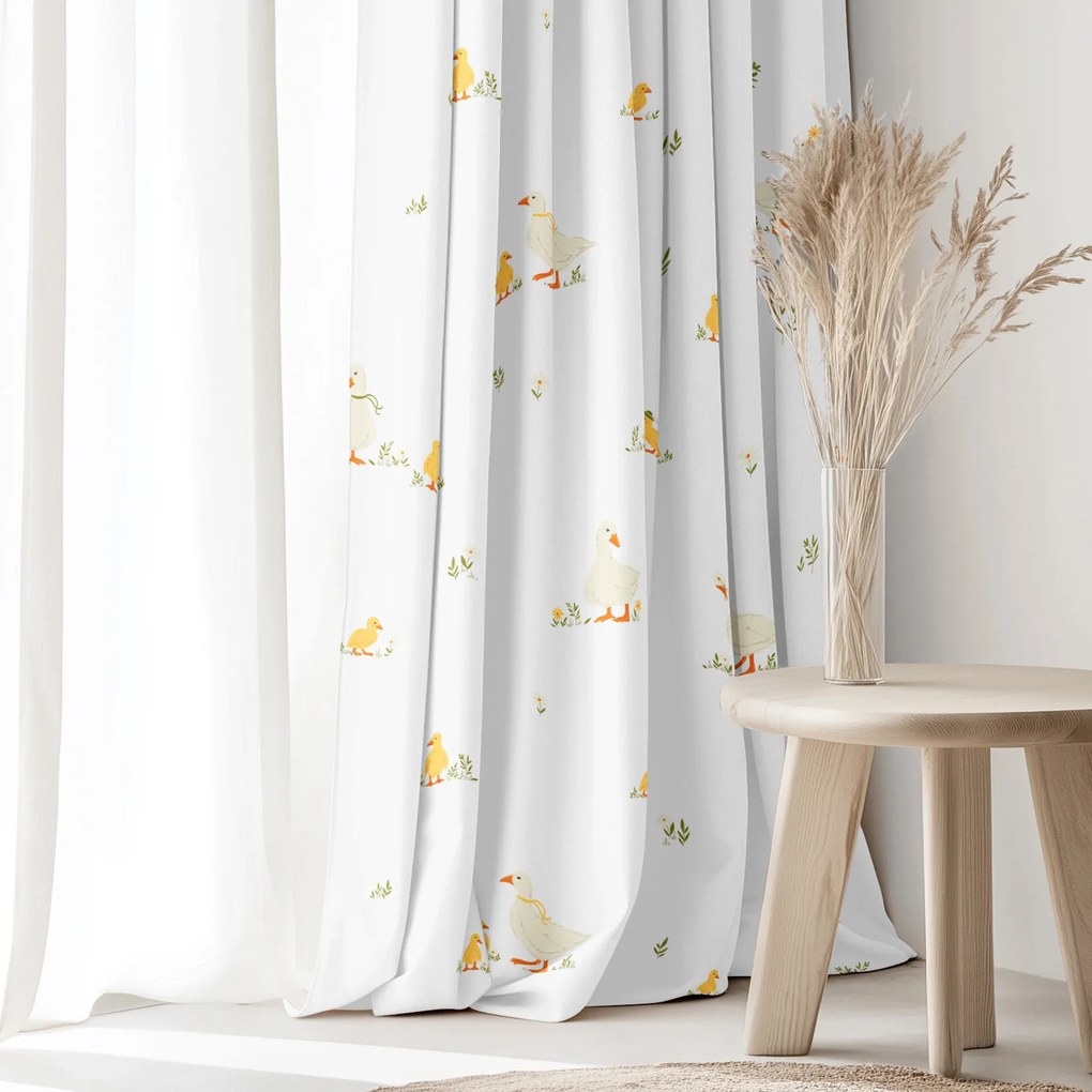 Goldea veľkonočný bavlnený záves - kačice 180x150 cm