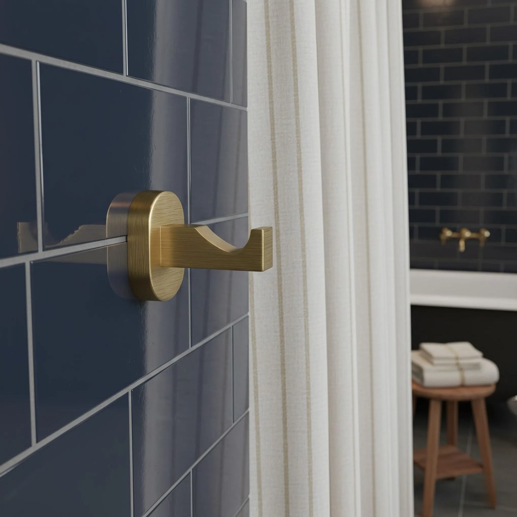 Rea Nico, kúpeľňový 1-háčik na uterák, zlatá matná, REA-88039