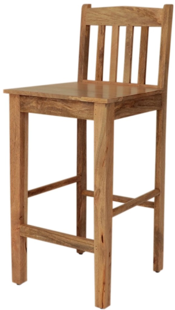 furniture-nabytek.cz - Barová židle s opěrkou z mangového dřeva
