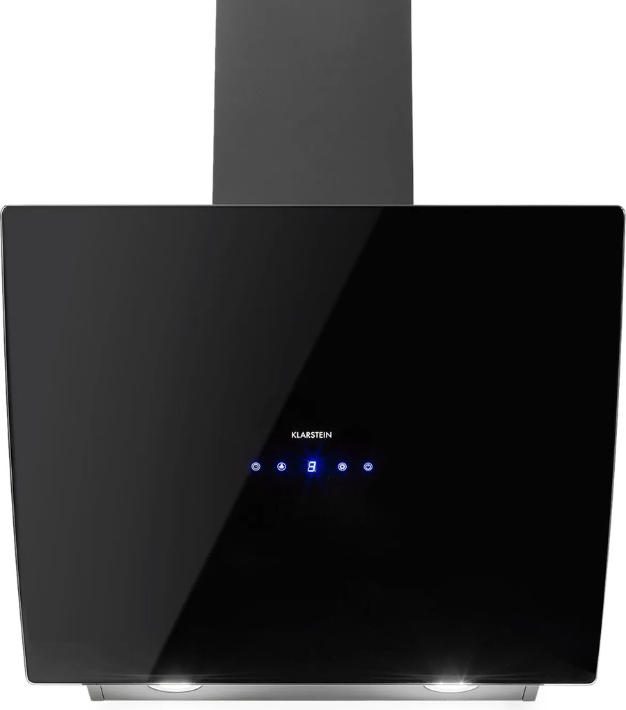 Klarstein Annabelle 60, digestor, 60 cm, nástenný, 595 m³/h, dotykový panel, sklo, čierny