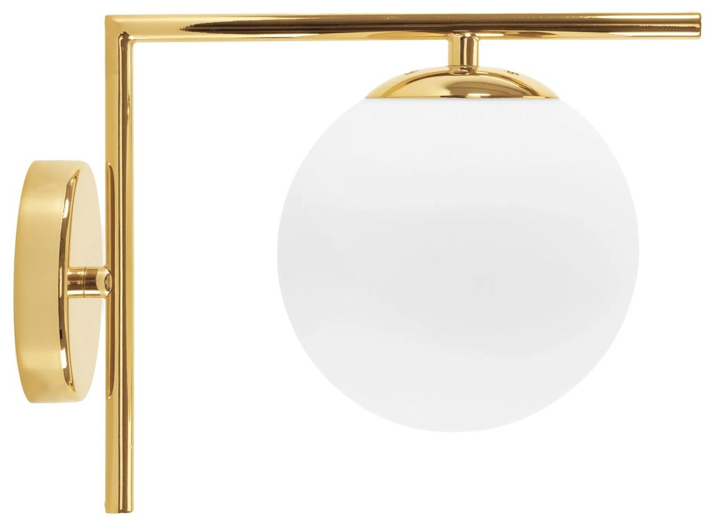 Toolight Toolight, sklenená guľatá nástenná lampa APP674-1W, zlatá, OSW-05638