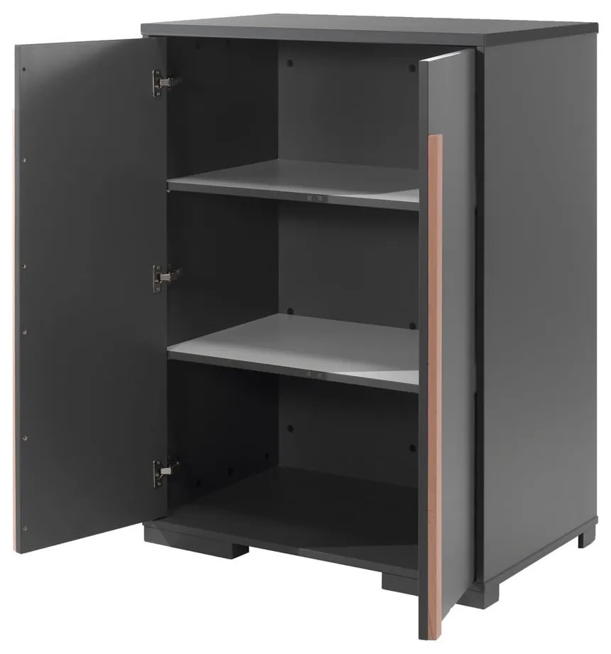 Tmavosivá detská skrinka pod vyvýšenú posteľ Vipack London