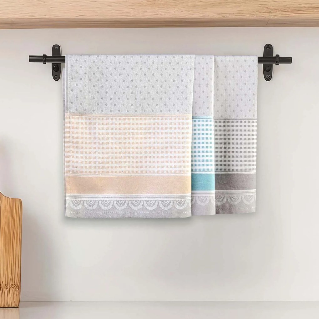 KUCHYNSKÉ UTIERKY ZEFIR SADA 3KS 50X70 CM VZOROVANÉ