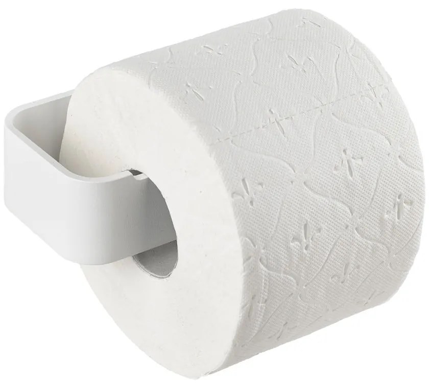 Biely nástenný kovový držiak na toaletný papier Ume – Zone