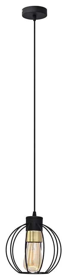 Luster na lanku STARLIGHT 1xE27/15W/230V čierna/zlatá