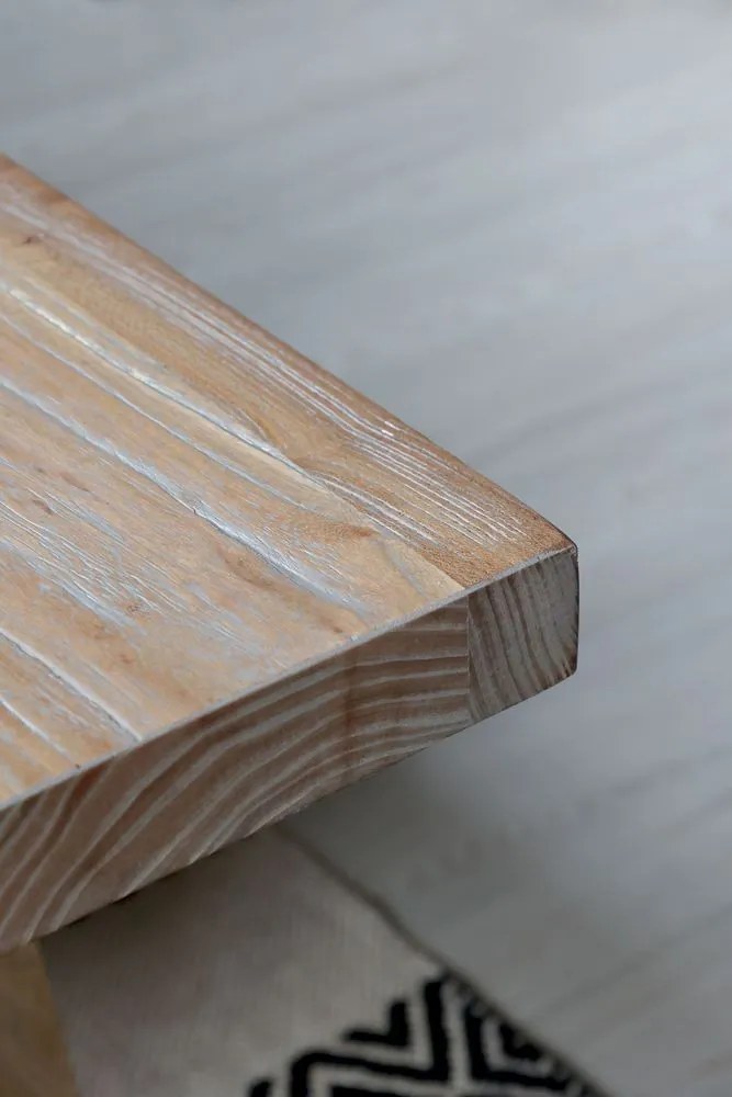 Prírodná lavica z recyklovaného dreva Marseille - 240*32*45 cm