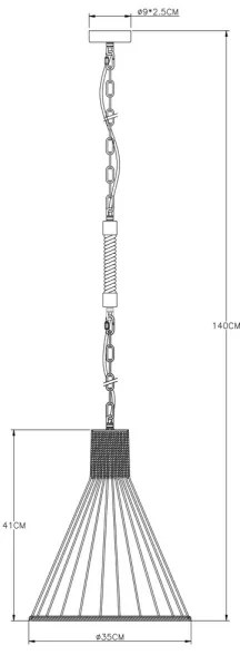 Globo 15676H1 - Luster na reťazi HALIA 1xE27/60W/230V