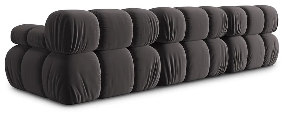 Tmavosivá zamatová pohovka 282 cm Bellis – Micadoni Home