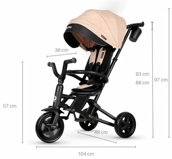 Detská trojkolka Nova Niello khaki