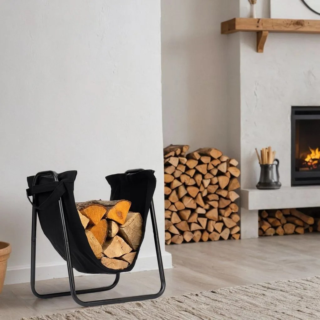 Stojan na drevo SURAT čierny