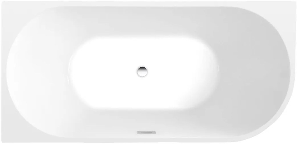 Aqualine Aqualine, TIBERA L rohová stojaca vaňa 170x80cm, biela, E1026