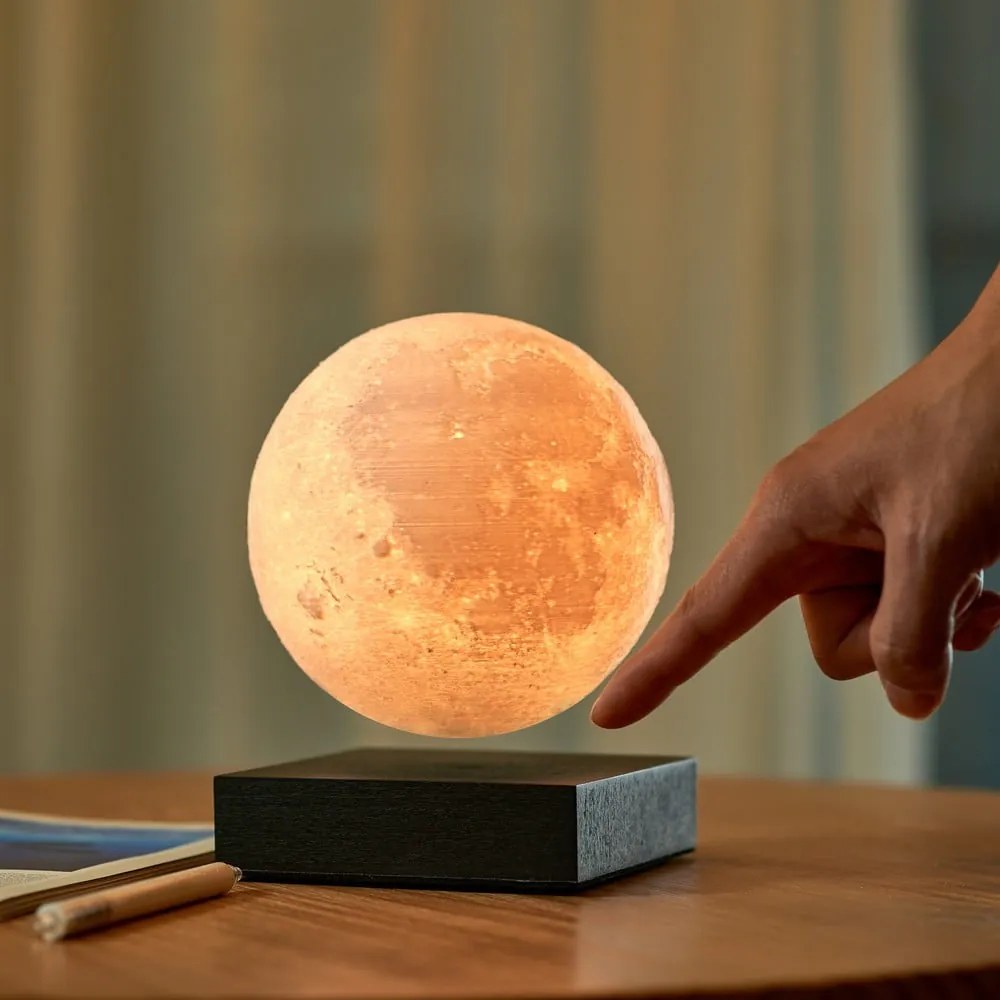 Čierna stolová levitujúca lampa v tvare Mesiaca Gingko Moon