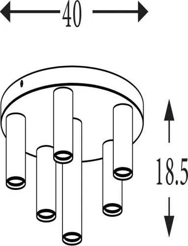 Searchlight 50570-6BK - Stropné svietidlo TUBES 6xGU10/10W/230V pr. 40 cm