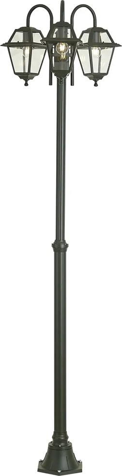 Klasická vonkajšia lampa tmavozelená 235 cm 3-svetlá IP44 - Berta