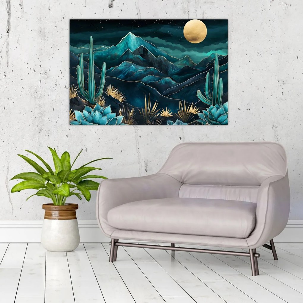 Obraz - Tyrkysová noc (90x60 cm)