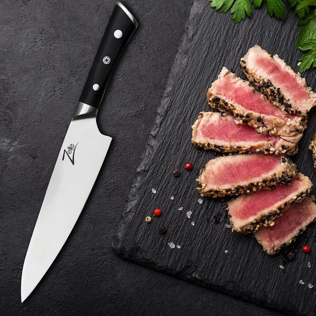 Zelite Infinity by Klarstein Razor-Edge, 8" kuchársky nôž, 59 HRC, nehrdzavejúce oceľ