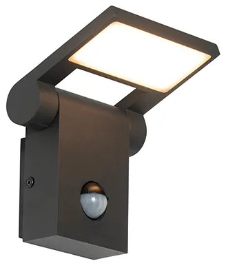 Vonkajšia nástenná lampa antracit vrátane LED IP54 s pohybovým senzorom - Zane