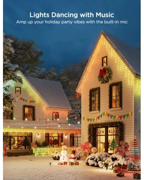 Govee - LED RGBIC Vonkajšia reťaz Smart cencúle 10m Wi-Fi Matter IP65