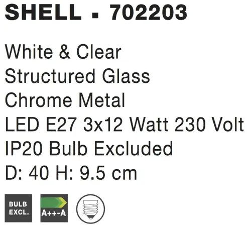 Dizajnové stropné svietidlo Shell 40 biele