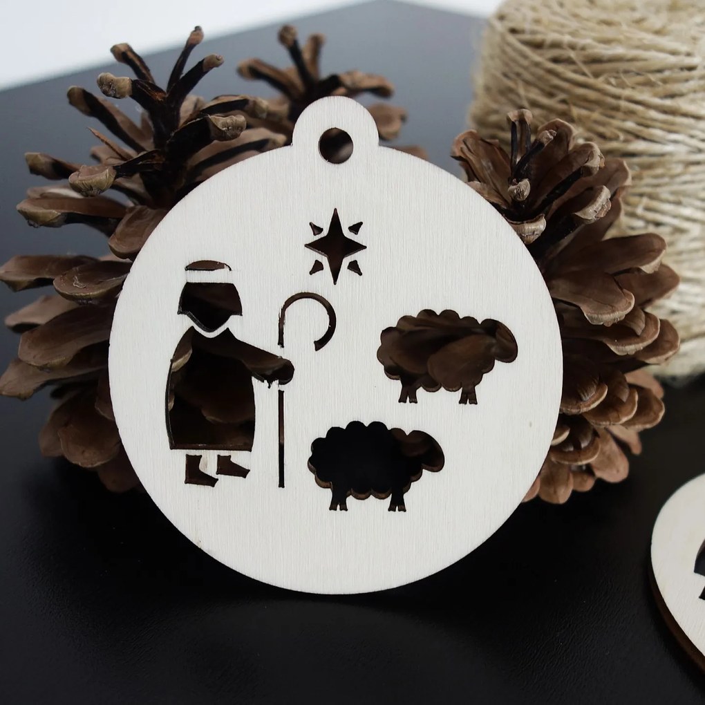 SENTOP | Vianočné ozdoby z dreva a plastu, Vianočné dekorácie drevené , drevené doplnky PR0083-Christmas HEU-