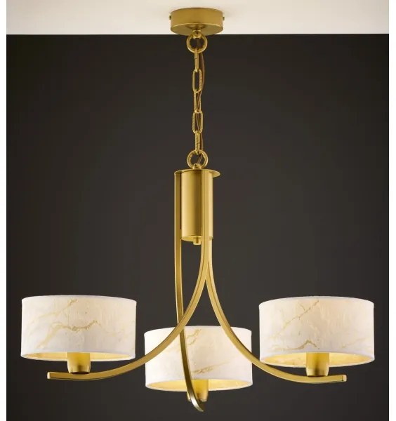 Jupiter 2096 - Luster na reťazi ARTHUR 3xE27/15W/230V biela/zlatá/mramorový dekor