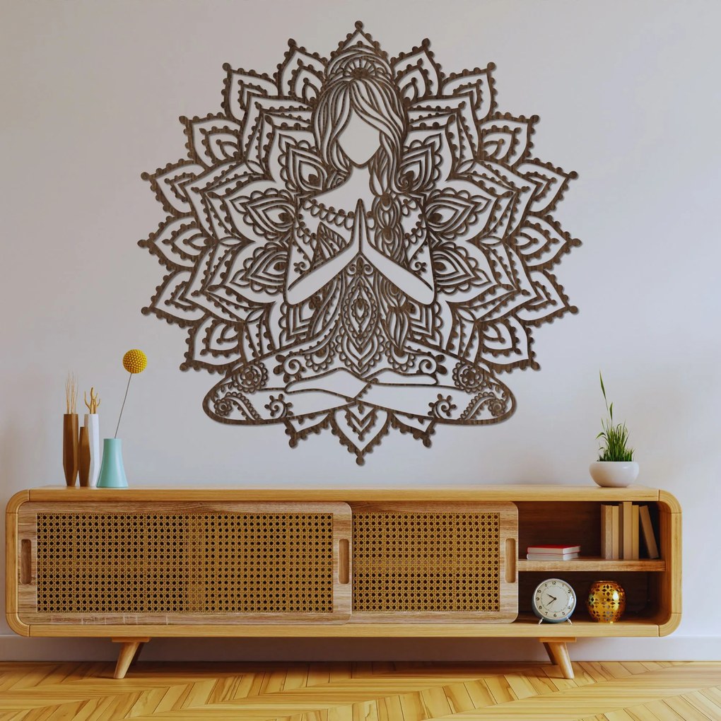 Drevená dekorácia mandala na stenu | SERENITAS: HDF - Javor 20 cm 4436-89145 HDF0511