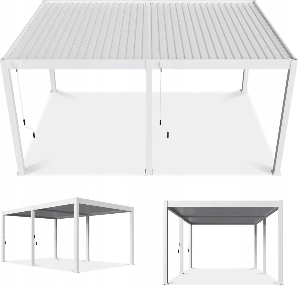 Záhradná pergola s terasovým zastrešením Deluxe 3,6x5,3Hliník biela Gutroof