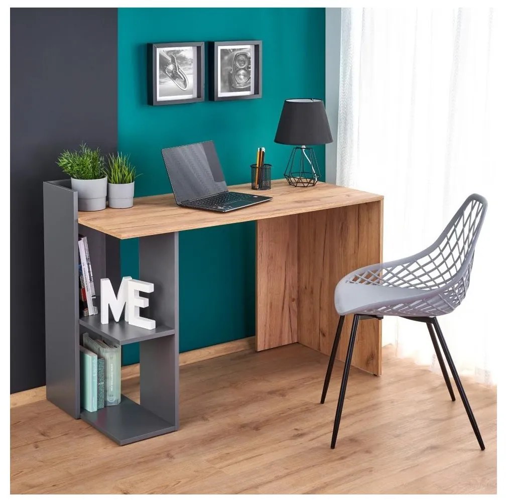 Písací stôl COZYRA dub wotan/antracit