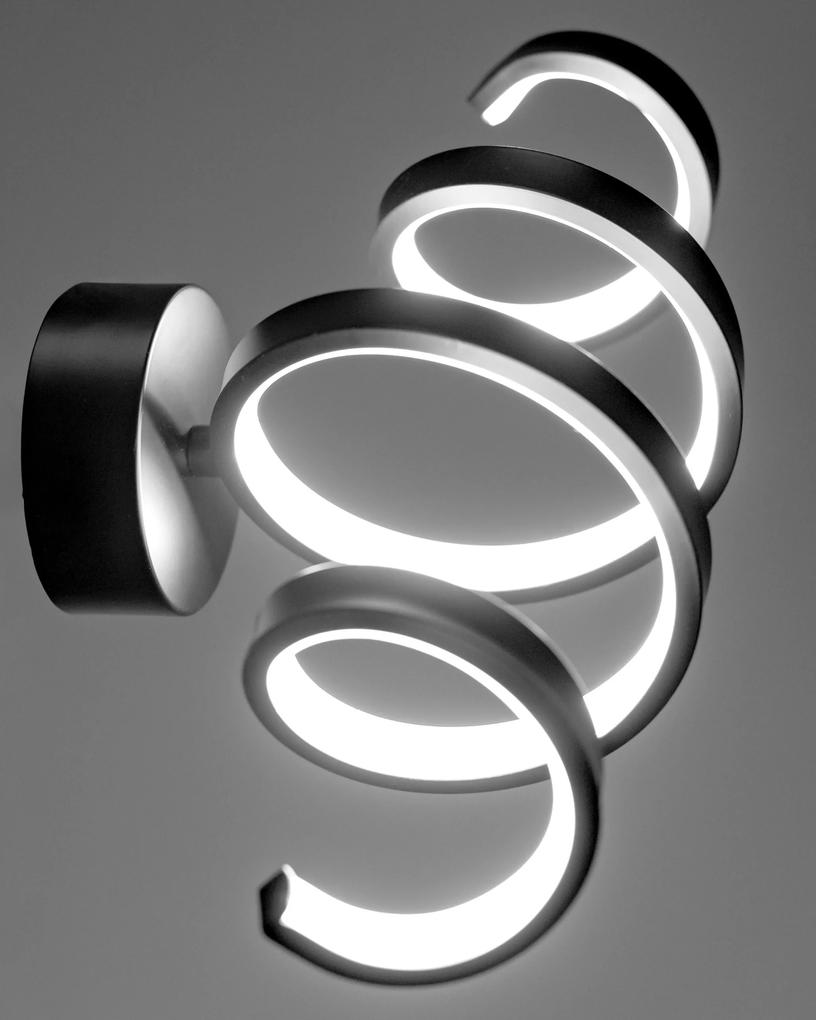 Toolight - LED nástenná lampa SPRING APP826-W, čierna matná, OSW-09178