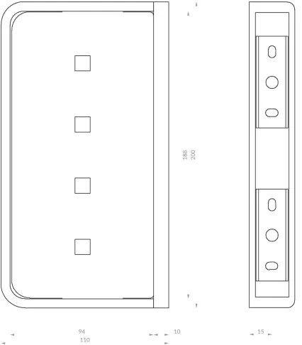 OMNIRES LU30330CR - Nástenná polica do sprchy LUGANO 20 cm lesklý chróm