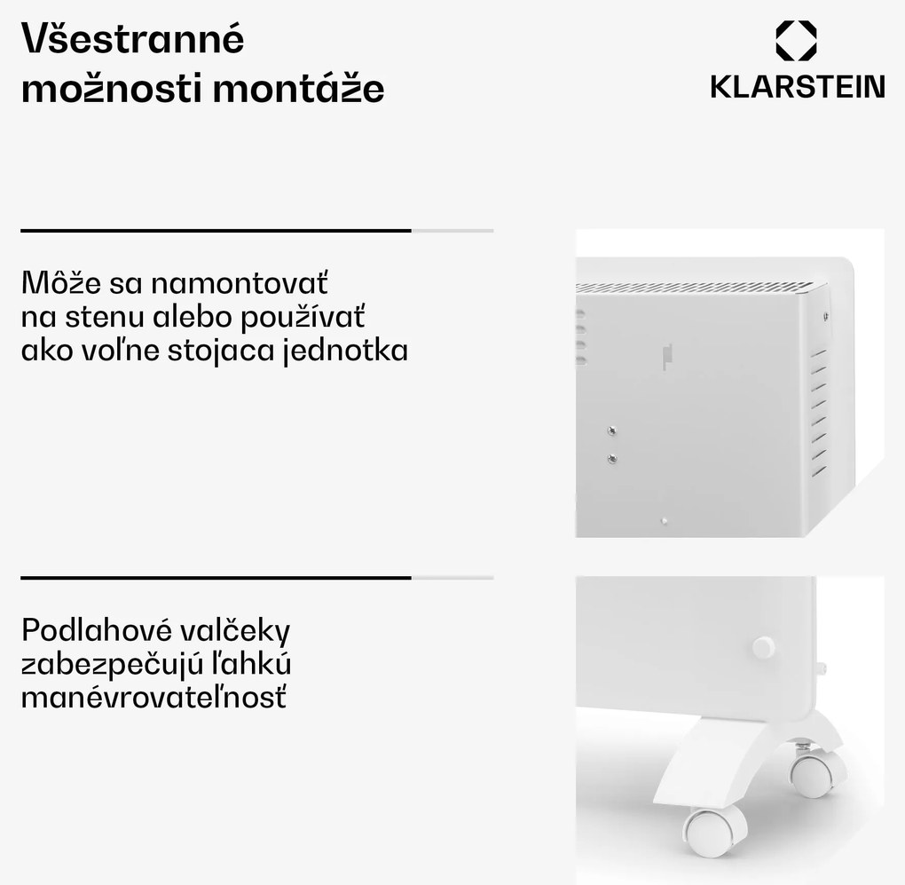 Klarstein Bansin Crystal Smart, konvektor, 1500 W, 5 - 50 °C, ovládanie cez aplikáciu