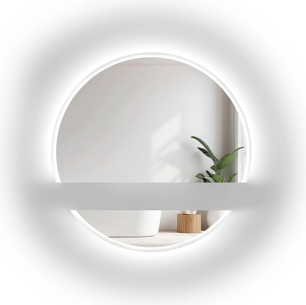 Kúpeľňové zrkadlo Wiro Led II v Dvoch Častiach s pieskovaním Fi 180