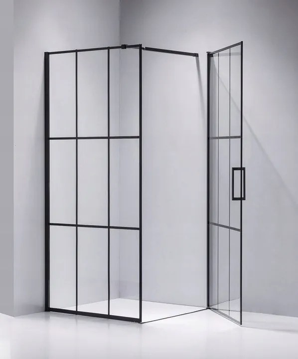 BPS-koupelny Štvorcový sprchový kút BS13A 80x80 čierna/transparent + vanička ST02A BL čierna