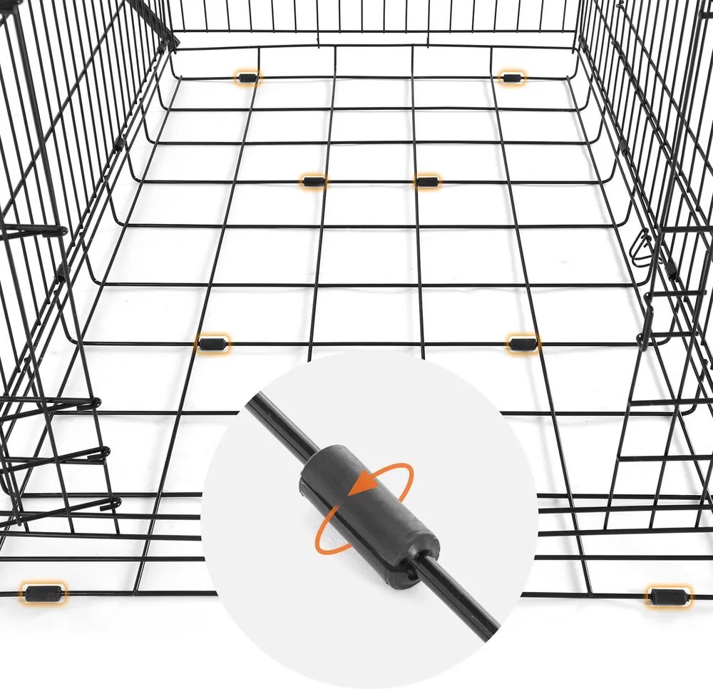 FEANDREA Klietka pre psa FEANDREA, prepravka pre psa s 2 dvierkami, 122 x 74,5 x 80,5 cm, čierna PPD48BK