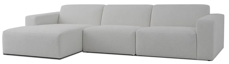 Biela rohová pohovka z textílie buklé (ľavý roh) Roxy – Scandic