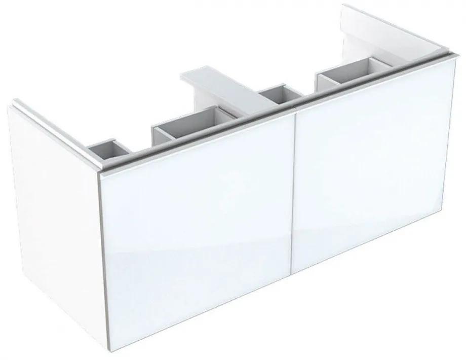 GEBERIT Acanto závesná skrinka pod dvojumývadlo, 2 dvierka, 1190 x 476 x 535 mm, lesklá biela, 500.613.01.2