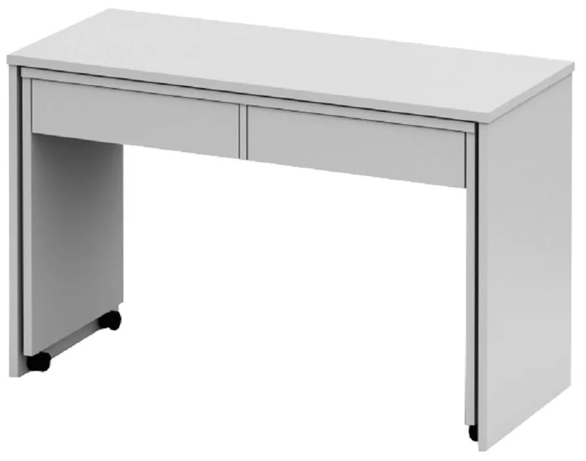 Rozkladací PC stôl so šuplíkmi, biela, VERSAL NEW