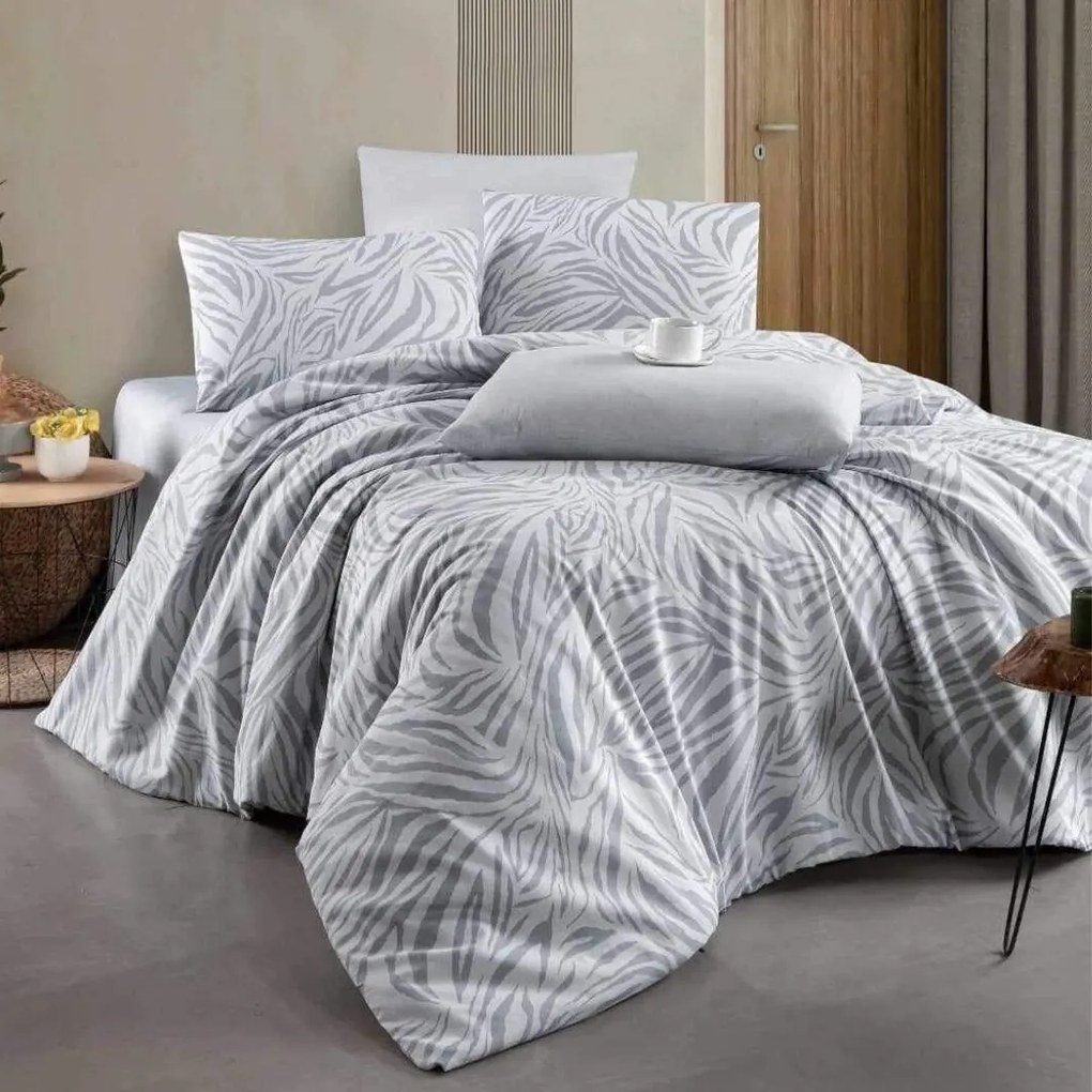 Obliečky bavlnené Belinda sivá 200x140cm+90x70cm TiaHome