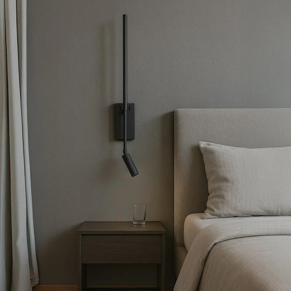 Nástenné svietidlo Torch, 1x čierne kovové tienidlo + 1x LED 3w, b