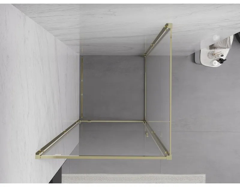Mexen Exo, výklopný sprchový kút 85 x 85 cm, číre sklo, zlatá, 8181-085-085-50-00
