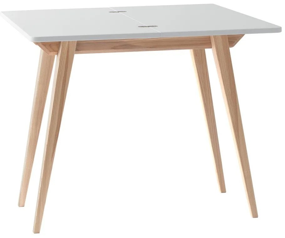 Biely prírodný konzolový stolík s bielou doskou 45x90 cm Envelope - Ragaba