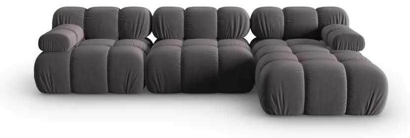 Tmavosivá zamatová pohovka 285 cm Bellis – Micadoni Home