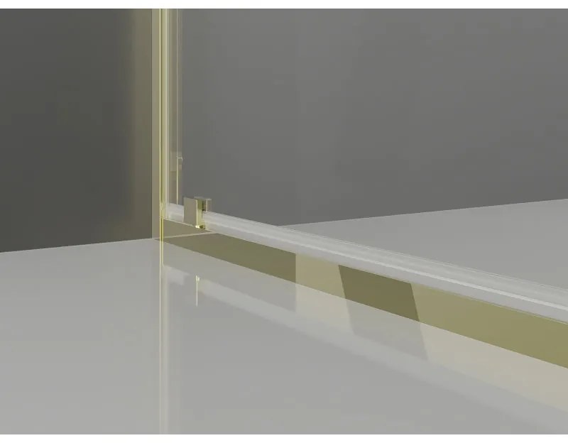 Mexen Exo, výklopný sprchový kút 90 x 90 cm, číre sklo, zlatá, 8182-090-090-50-00