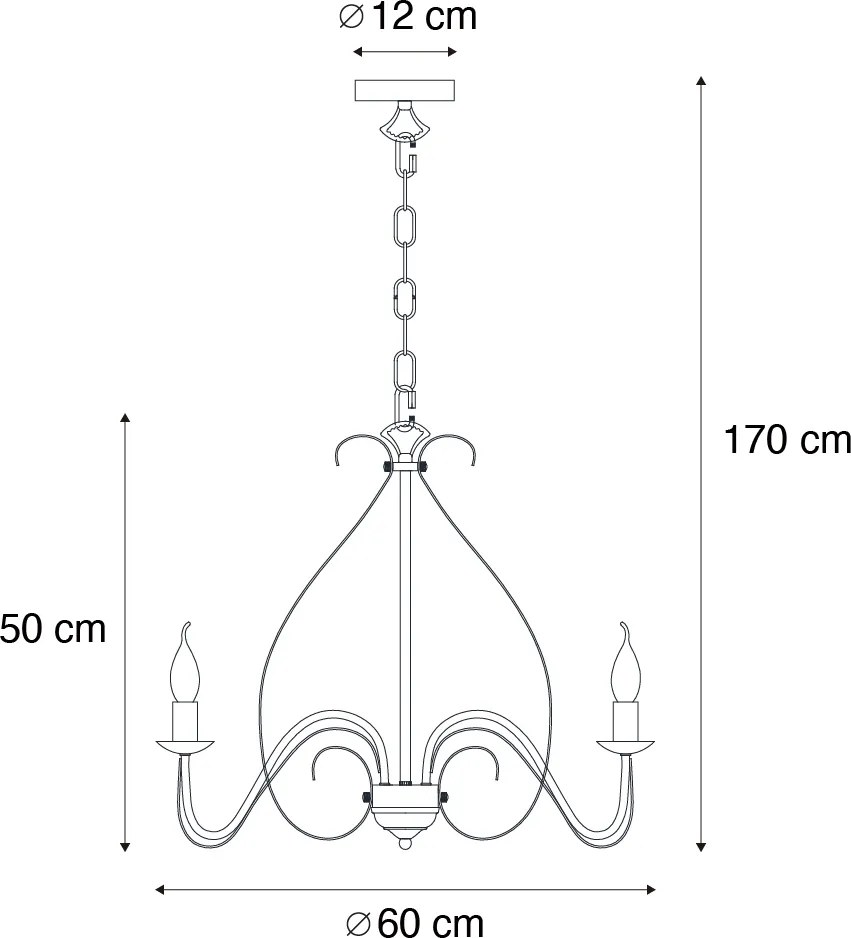 Inteligentný luster biely 5-žiarovkový vrátane Wifi B35 - Giuseppe