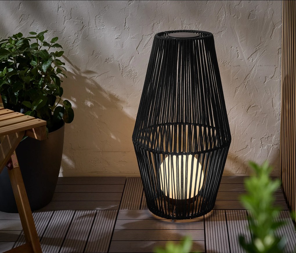 Solárny lampáš s textilnou šnúrkou, veľký