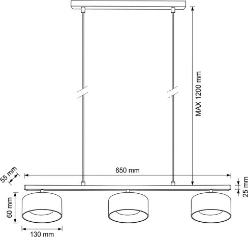 Brilagi - Závesný luster na lanku AURA LUX 3xGX53/30W/230V čierna/zlatá