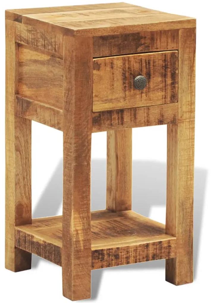 vidaXL Nočný stolík s 1 zásuvkou, mangový masív
