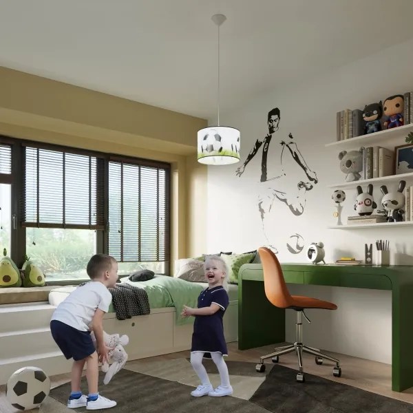 Sollux SL.1428 - Detský luster na lanku FOOTBALL 1xE27/15W/230V pr. 30 cm